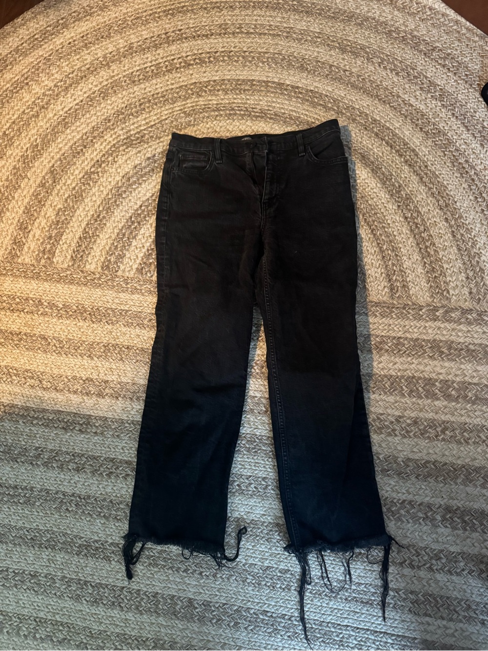 Hudson Women's Black Distressed Hem Jeans